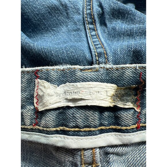 Paper Denim and Cloth Jeans Size 34 Denim Blue Distressed Fringe Hem Vintage - Picture 5 of 8